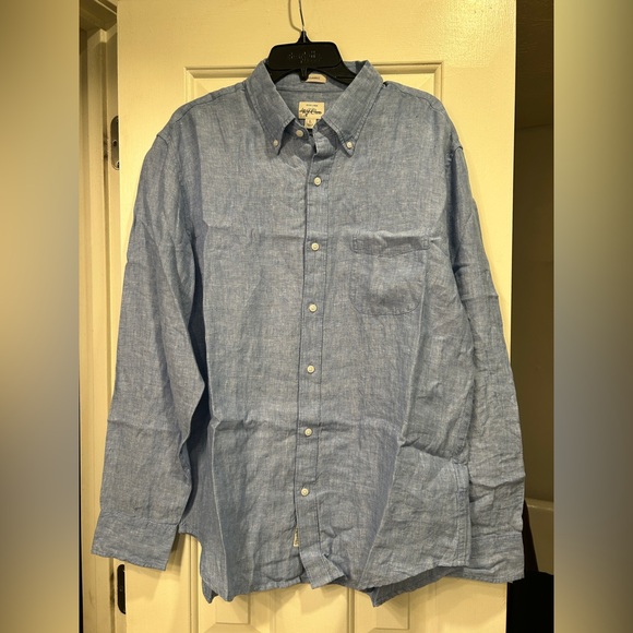 J. Crew Men's Baird McNutt Irish Linen Shirt Blue Size L NWOT - Picture 5 of 13